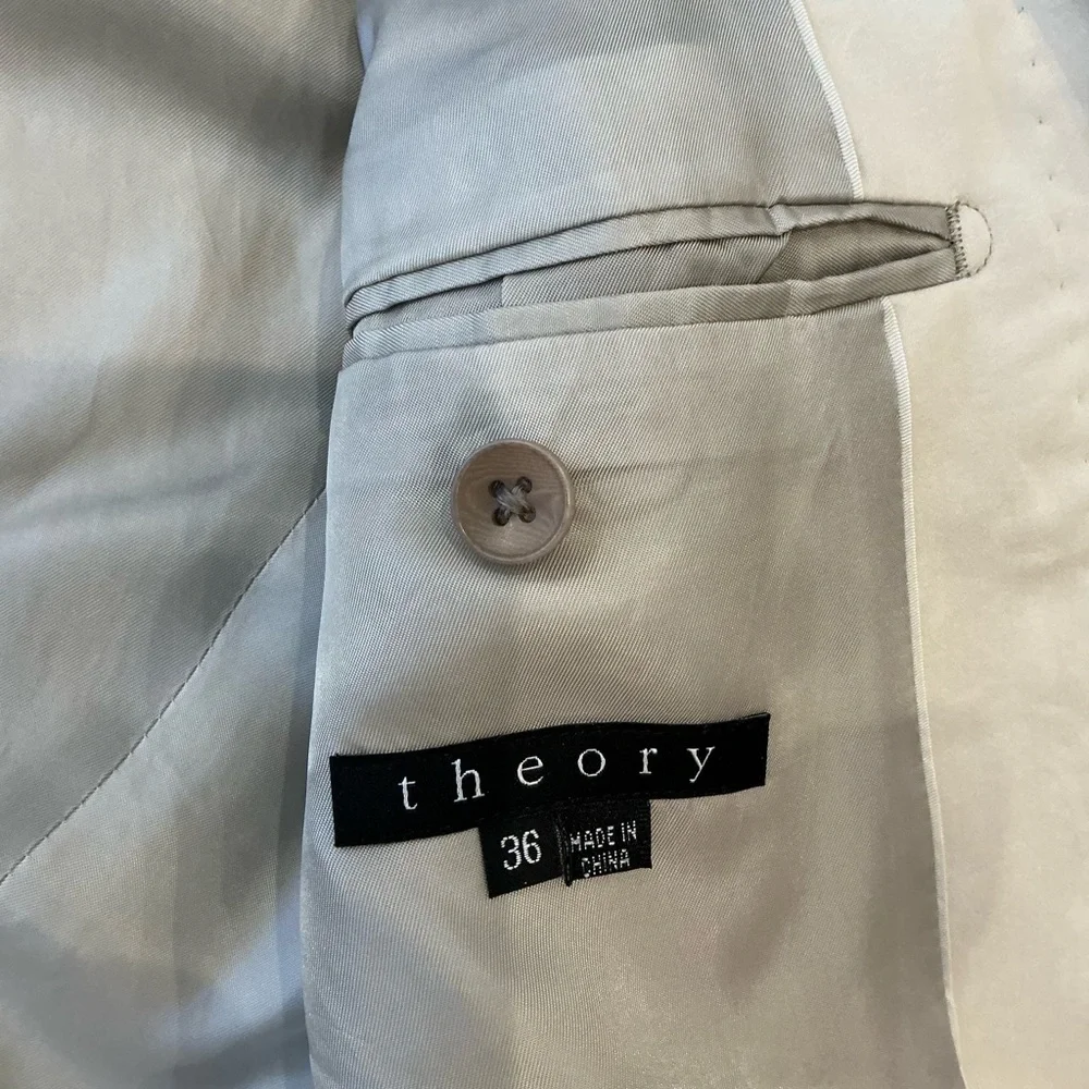 Theory Men's Two-Button Sports Jacket Cotton Top Stitching Light Weight Size 36